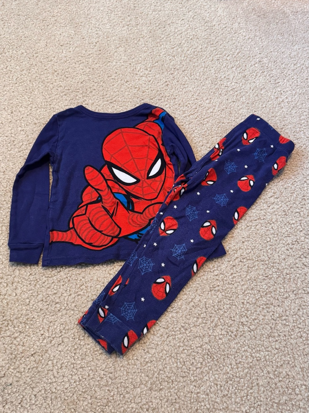 Spiderman Blue and Red Kids Pajama Set with Graphic Top
